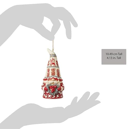Enesco Jim Shore Heartwood Creek Nordic Noel Gnome Holding Heart Wreath Hanging Ornament, 4.13 Inch, Multicolor thumbnail 5