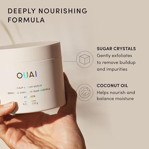 OUAI Scalp & Body Scrub, St. Barts - Exfoliating Body Scrub with Sugar & Coconut Oil Blend for Smooth, Moisturized Skin - Gentle Scalp Exfoliator for Removing Product Build Up (8.8 Oz) thumbnail 5