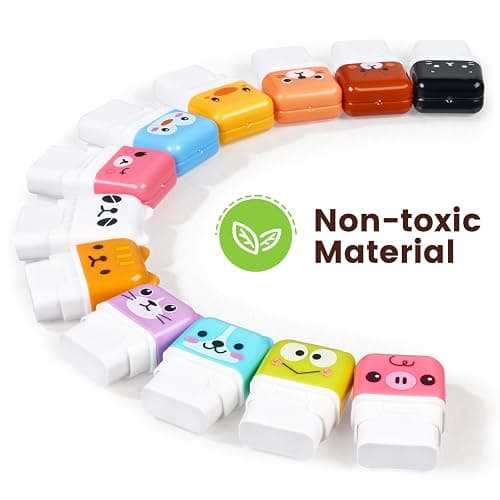 Sooez 12 Pack Pencil Erasers, Cute Erasers Pencil Eraser with Clean up Roller Pencil Eraser Shaving Roller Case Erasers for Party Favors Gift Supplies thumbnail 6