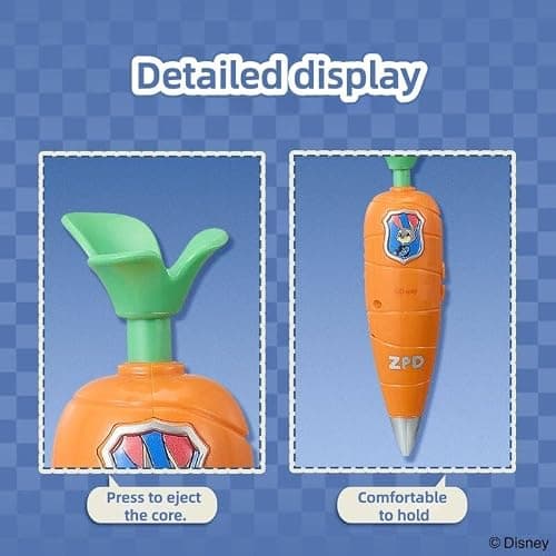 MINISO Zootopia Judy Garry Cartoon Recording Ballpoint Pen, Carrot and Snake Design, Voice Recorder Feature push-button writing ballpoint pen (Judy) thumbnail 7