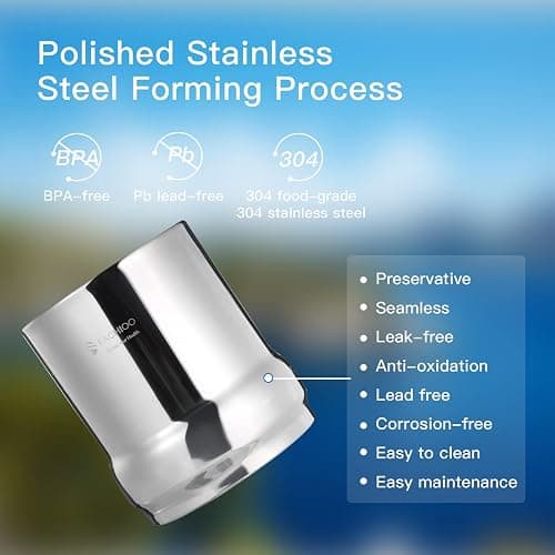 FACHIOO 2.25 Gallon Stainless Steel Gravity-Fed Water Filter System with 2 White Ceramics Purification Washable Filter, Portable Countertop Filter System for Home and Outdoor Camping Use thumbnail 5