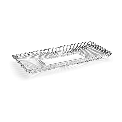 Mikasa Estate Crystal Glass Rectangular Serving Decorative Tray, 14.75 Inch - Image 1