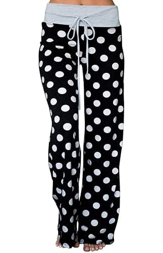 AMiERY Women's Comfy Casual Pajama Pants Floral Print Drawstring Palazzo Lounge Pants Wide Leg - Image 1