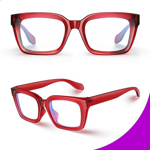 VISOONE Chunky Square Blue Light Blocking Glasses with Anti Computer Glare for Working Women Men MONTANA thumbnail 3