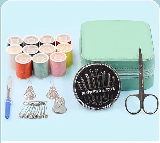 FAILOO mini Sewing Kit with Case, Sewing Supplies for Home Travel and Emergency, Mending Clothes, Includes Thread Spools, Needles, Scissors, Thimble Sewing Interest Home Sewing (11- Color - Pink) thumbnail 7