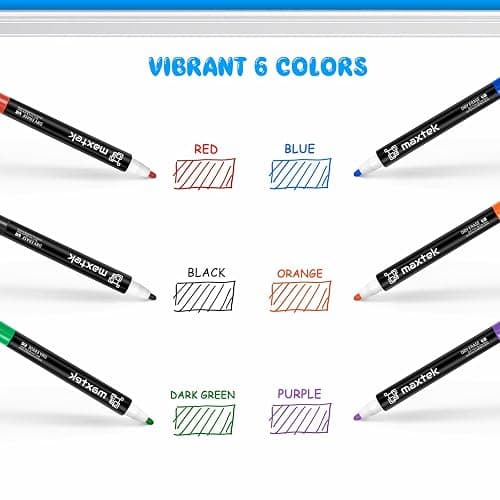 maxtek Dry Erase Markers - 6 Count Colorful Magnetic Dry Erase Markers Fine Tip with Eraser, Low Odor Whiteboard Markers for Calendar Boards thumbnail 5