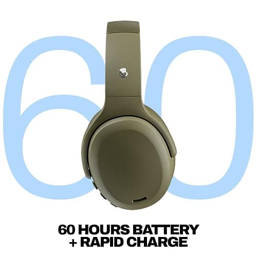 Skullcandy Crusher ANC 2 Wireless Over-Ear Bluetooth Headphones with Multi-Sensory Bass, Active Noise Cancelling, Up to 60 Hours Battery, Microphone for iPhone Android - Drab thumbnail 3