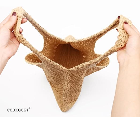 COOKOOKY Crochet Beach Tote bag Summer Beach Bag for Women Aesthetic Mesh Tote Bag Hippie Bag Knit Bag thumbnail 2