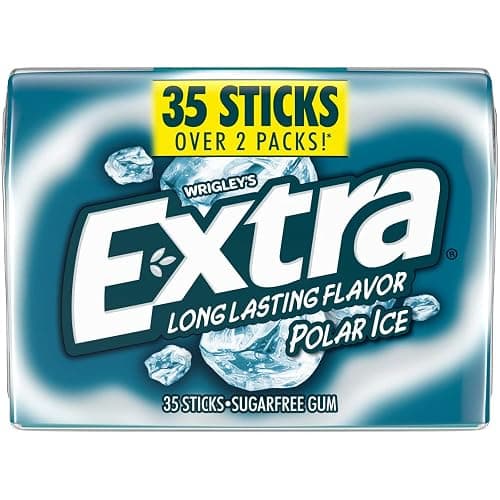 EXTRA Polar Ice Sugar Free Chewing Gum, School Snacks, 35 Stick Pack | Mint gum for fresh breath on the go; sugar free gum and extra gum for school snacks, office desks, backpacks. thumbnail 4
