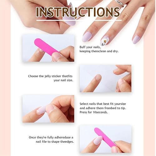White French Tip Press on Nails Short Almond Fake Nails witn Blue Polka Dot Stripe Design Spring Summer False Nails Press ons Glossy Full Cover Glue on Nails for Women Girls Manicure Decorations thumbnail 6