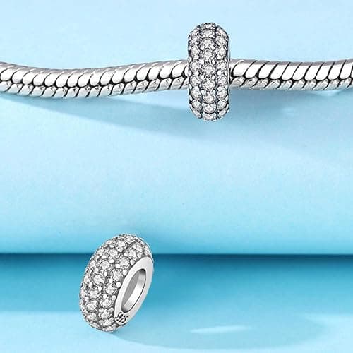 PANPOKI 2 Pack 925 Sterling Silver Butterfly Letter Charms for Bracelets and Necklace Alphabet Initial Dangle Pendants Round Spacer Beads Pave Cubic Zirconia Jewelry Gift for Women thumbnail 8