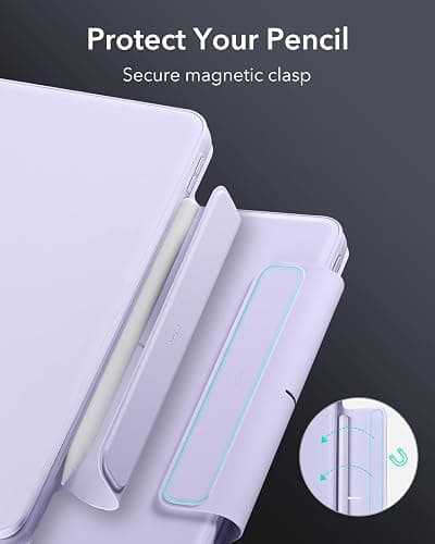 ESR iPad Air 11 Inch Case with Keyboard (M3/M2, 2025/2024) & iPad Pro 11/Air 5th/4th Gen Keyboard, Easy-Set Magnetic Stand, Portrait/Raised Modes, with Removable Protective Case, Purple thumbnail 9