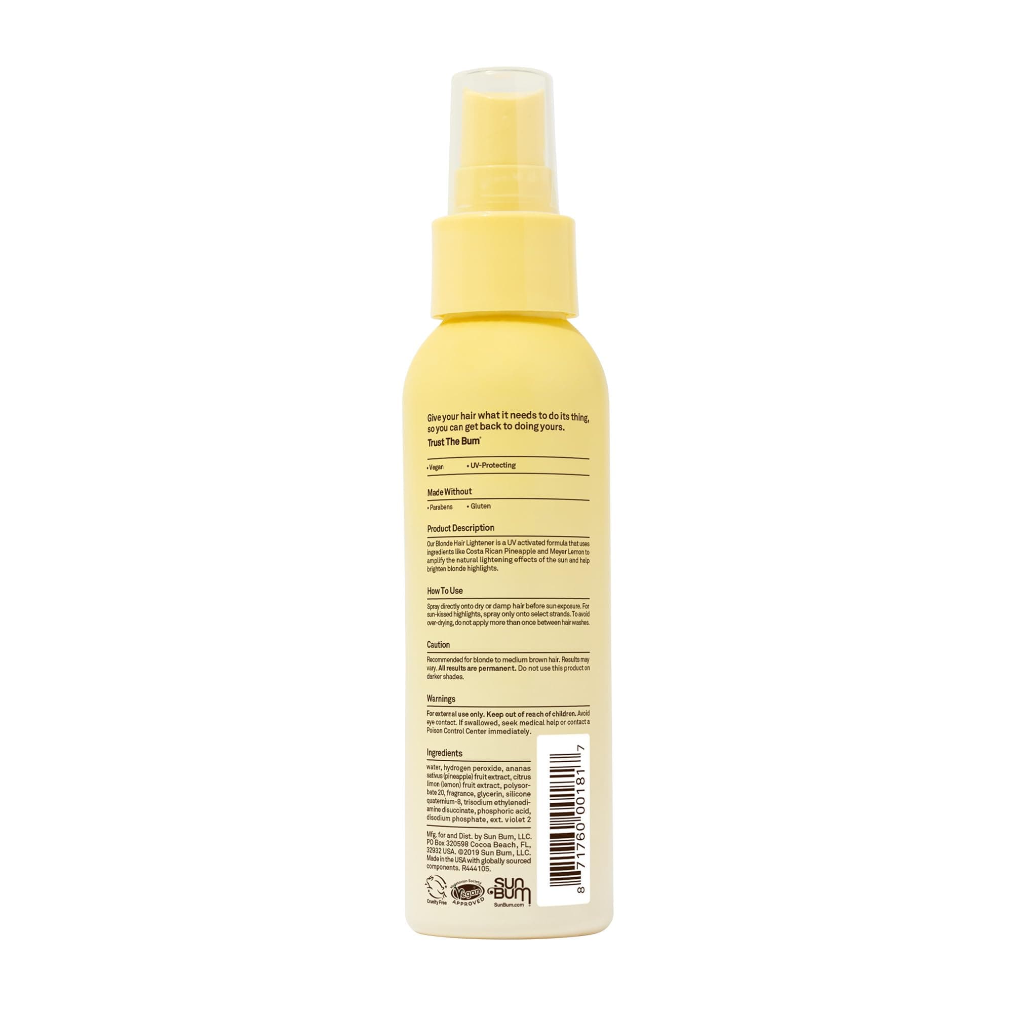 Sun Bum Blonde Hair Lightener - Lightens Blonde to Medium Brown Hair - UV Protecting - Vegan & Cruelty Free - 118ml thumbnail 8