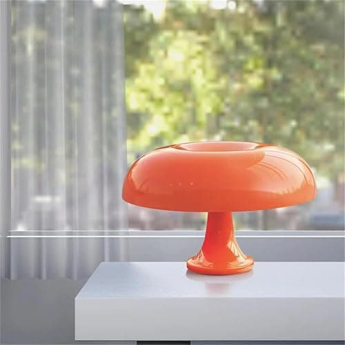 Retro Orange Mushroom Lamp for Bedroom Nightstand Mid Century Modern Table Lamp Decor Aesthetic Lighting Dimmable Mushroom Shaped Donut Bedside Lamp with 3 Lighting Modes, Minimalist Home Decor thumbnail 5