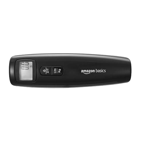 Amazon Basics Tragbare Digitale Kofferwaage mit Haken, Tara-Funktion und Einheitenumrechnung – Präzise Gewichtsmessung bis 50 kg, Praktisch für Reisen,Einheitsgröße, Schwarz thumbnail 2