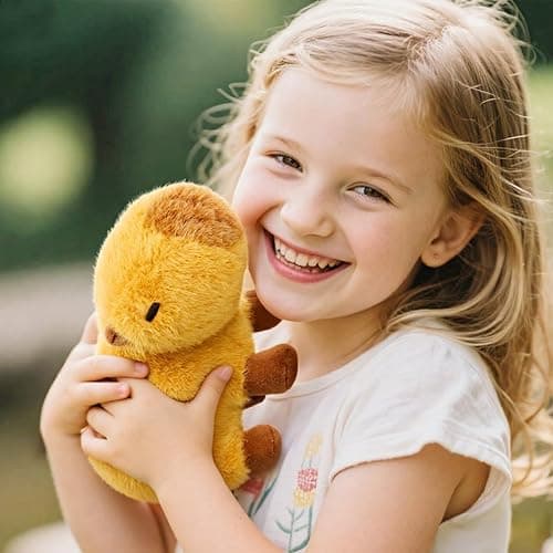 OUOZZZ Capybara Plush Stuffed Animal - Mini Baby Capy Toy - Soft & Realistic Water Pig, Nature’s Chillest Animal, Travel-Friendly & Portable Xmas Gift for Girls, Boys, Toddlers & Kids 9" Single thumbnail 9