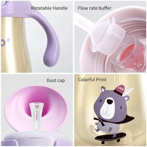 POTATO Sippy Cups for Toddlers with Straw Spill Proof, PPSU Learner Cup with Handle for Boy, Water Bottle for Baby 6 Months with 2 Type of Spout, 10 Ounce Blue thumbnail 7