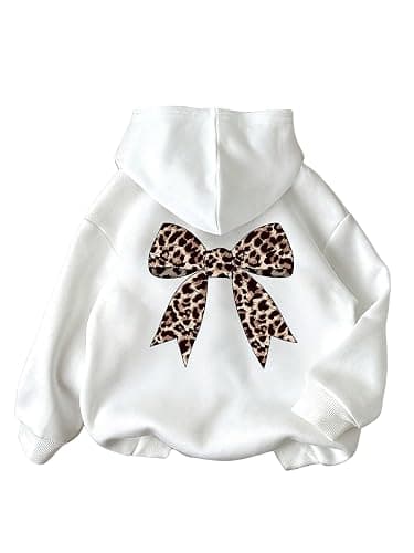 Floerns Cute Hoodies for Girls Graphic Fleece Long Sleeve Hooded Sweatshirts Kids Clothes Tops - Image 1