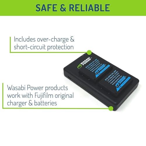 Wasabi Power NP-W126, NP-W126S Battery (2-Pack) USB-C Dual Charger for Fuji X-T100, X-T200, X100F, X100V, X100VI, X-S10, X-A5, X-A10, X-E4, X-Pro2, X-Pro3, X-T1, X-T2, X-T3, X-T10, X-T20, X-T30 II thumbnail 4