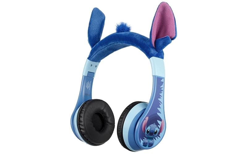 eKids Disney Stitch Bluetooth Headphones, Wireless Headphones with Microphone Includes Aux Cord, Volume Reduced Kids Foldable Earphones for School, Home, or Travel - Image 1