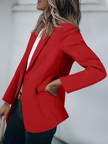 Cicy Bell Womens Casual Blazers Open Front Long Sleeve Work Office Suit Jackets Blazer thumbnail 3