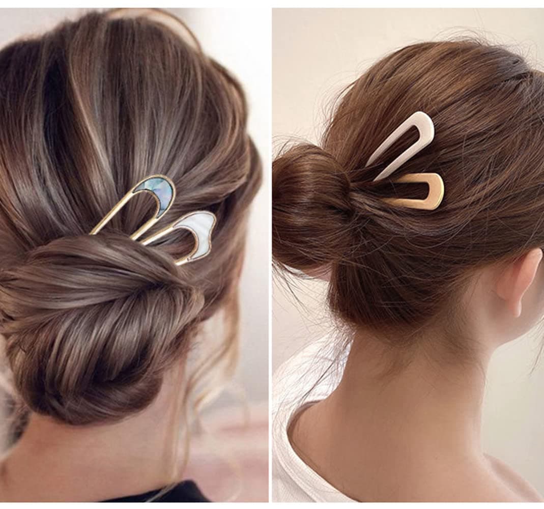8pcs U Shape Hairpins, BetterJonny French Hair Forks Tortoise Shell U Shape Hair Pins Metal Updo Chignon Pins Acetate Hair Sticks for Women Girls Hair Styling Accessories thumbnail 5