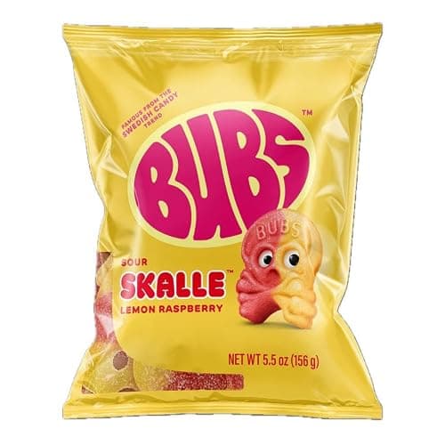 BUBS Sour Lemon Raspberry Skulls 2 Pack of 5.5oz – Tangy Sour Gummy Candy – Sweet & Chewy Vegan Candy Treat Made in Mexico, Inspired by Swedish Candy Tradition (2 Pack, Lemon Raspberry) thumbnail 3