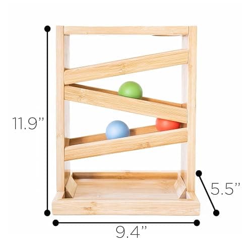 Montessori Small Ball Tracker Wooden Ball Drop - Wood Toys for 3 Year Old - Educational Toy for Baby and Toddler - Ramp Maze Run Track thumbnail 3