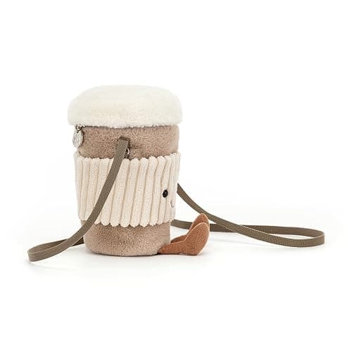 Jellycat Amuseables Coffee-To-Go Plush Bag, 8 inches - Crossbody and Shoulder Purse - Fun and Unique Handbag thumbnail 6