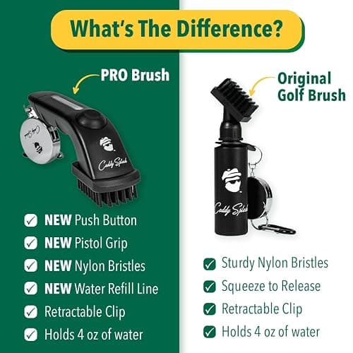 Caddy Splash Golf Club Brush Cleaner with Water - Heavy Duty Retractable Clip- Squeeze Bottle for Easy Cleaning with Nylon Bristles- Holds 4 Oz Water - Golf Accessories for Men- USA Company thumbnail 7