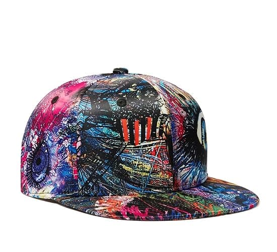 CNUSER Trucker Hat Fashion Mens Women Snapback Hats - Flat Bill Brim Hat Adjustable Baseball Cap | Mens Women, Fashion thumbnail 3
