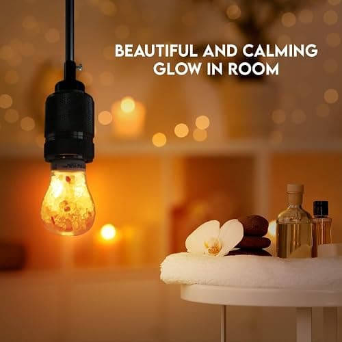 Himalayan Glow Natural Pink Salt LED Light Bulb, Warm Amber Glow - 60 Watt Equivalent light Bulb, Dimmable, E26 Edison light bulb for Homes, Decor, Offices thumbnail 2