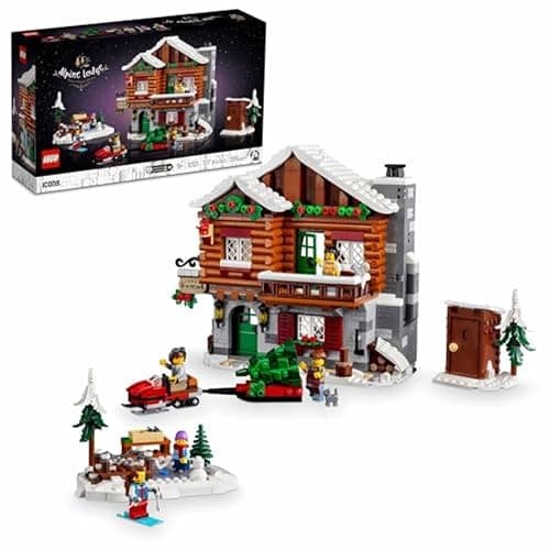 LEGO Icons Alpine Lodge Model Building Set - Collectible DIY Kits for Adults, Ages 18+ - Log Cabin Kit for Winter Activities with Snowmobile and Minifigues - 10325 - Multicolor - Image 1