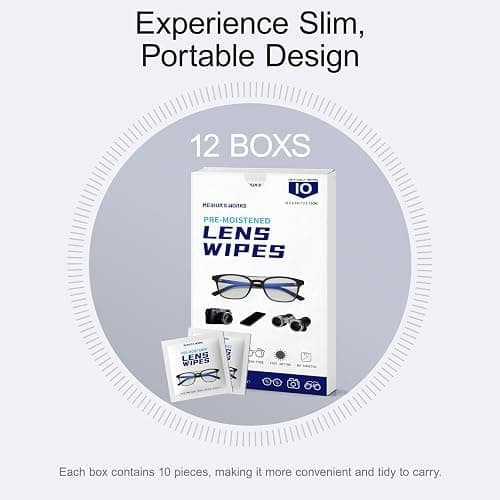 Third-Generation Lens Wipes, 120 Count, Individually Wrapped Pre-Moistened Cleaning Wipes for Eye Glasses, Camera Lens Cleaner, Streak-Free Scratch-Free Screen Cleaning for Phone, Sunglasses, Laptop thumbnail 2