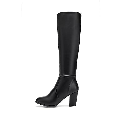 DREAM PAIRS Women's Chunky Heel Knee High Boots thumbnail 5