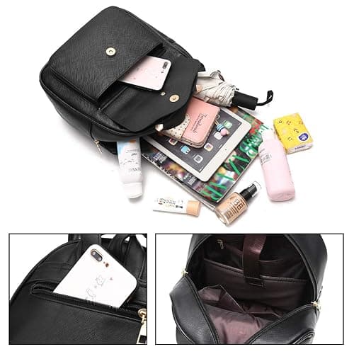 I IHAYNER Girls Bowknot 3-Pieces Fahsion Leather Backpack Backpack Purse for Women Rucksack for Ladies Shoulder Bag thumbnail 5