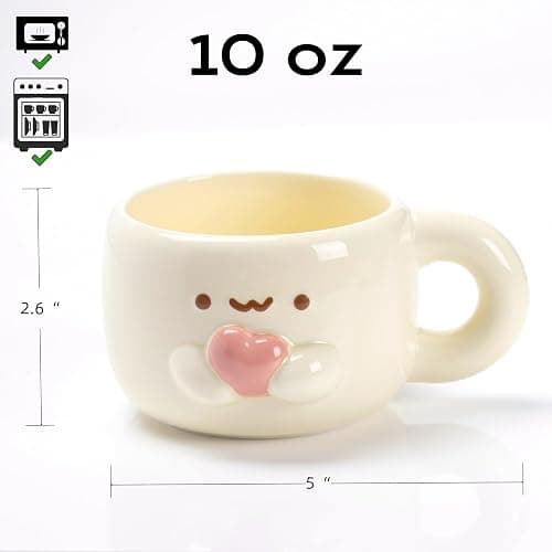 Cute Funny Coffee Mugs Valentines Day Mug Anime Cup For Women, Unique Anniversary Engagement Couple Gifts For Him And Her, Kawaii Mr And Mrs Gifts (Heart) thumbnail 3