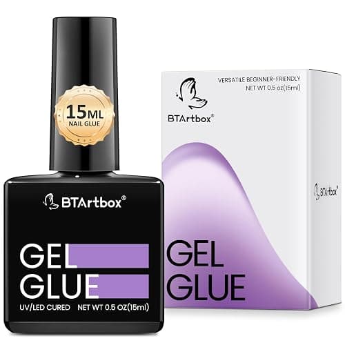 BTArtbox Gel Nail Glue 15 ML 4 In 1 Super Strong UV Nail Glue For Acrylic Nail Tips, Long Lasting Gel Glue For Transparente Fake Nails for More Than 28 Days, UV/LED Lamp Cure Needed - Image 1