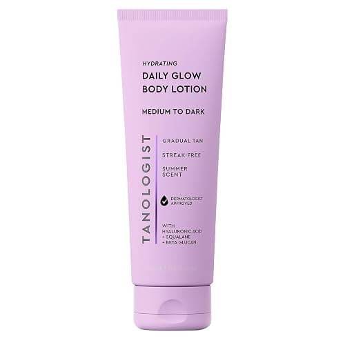 Tanologist Hydrating Daily Glow Body Lotion- Medium/Dark, Buildable & Transfer-Proof Gradual Self Tanner, Summer Fragrance, Natural Not Orange, Lasts 7 Days, Vegan Clean Formula, 8.45 fl oz - Image 1