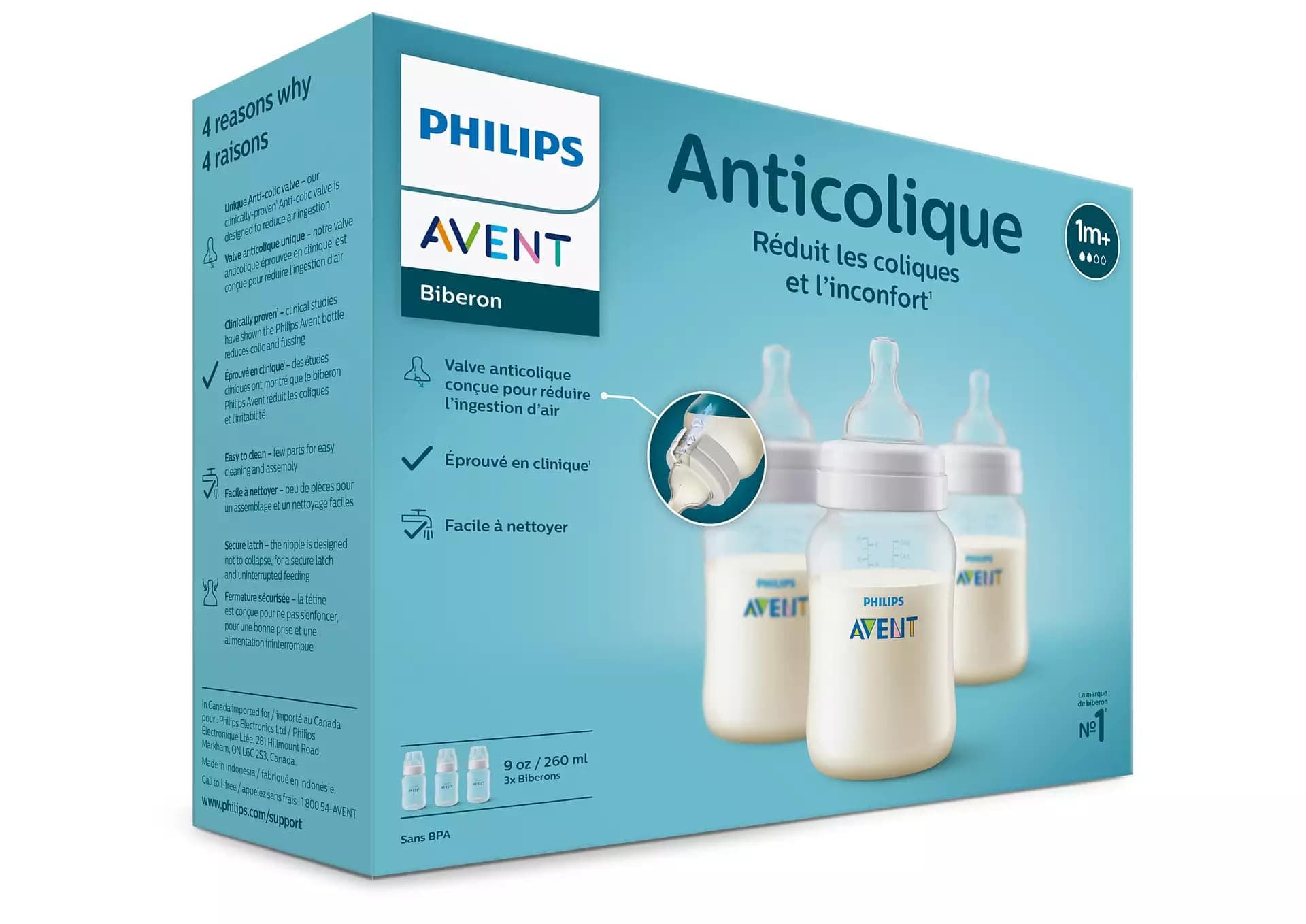 Philips Avent Anti-Colic Baby Bottles, 260ml, 3-Pack SCY103/03 thumbnail 4