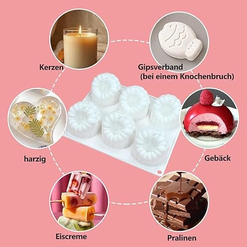 6-Loch Himbeeren Mousse Kuchenform Silikon Backform Schokoladenform Früchte Silikonform Backen Pralinenform Silikonbackform Bonbon Dessert Puddingform Silicone Mold Kuchenformen Silikonformen Backen thumbnail 6