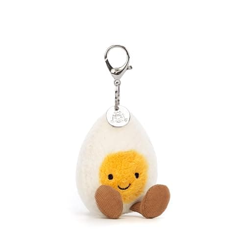 Jellycat Amuseables Happy Boiled Egg Bag Charm, 4 inches - Food and Drink Plush Keychain - Great Gift Idea - Image 1