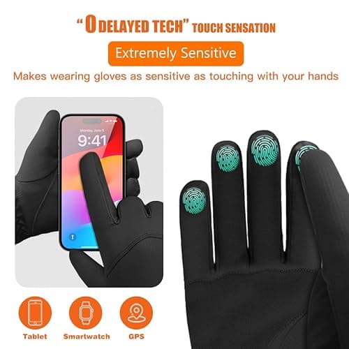 Hiramex Winter Waterproof Gloves Men Women, Windproof Warm Ski Gloves for Cold Weather, Touch Screen Snow Warm, Running Driving Cycling thumbnail 5