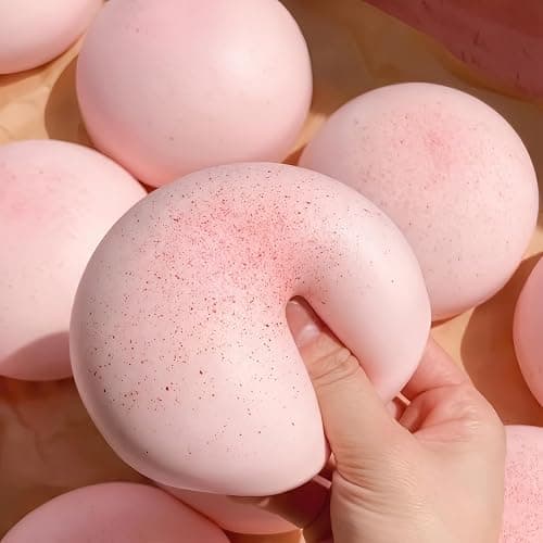 Tim Chess Pink Cheese Slow Rising Squishy, Sticky Bread Squishy Stress Ball | Foam Bread Butter Squishy Round for Adult Stress Relief Desk Decor - Image 1
