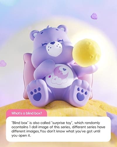 MINISO Care Bears Healing Planet Series Blind Box Soft Vinyl Toy Cute Mystery Animal Figurines, Collectible Surprise Gift Figure Model Random Design for Home Decor Birthday Gifts, Single Box thumbnail 5