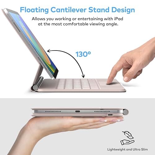 runelk Keyboard Case for iPad 10th Generation 2022 & 11th (A16, 2025) – Magic-Style Keyboard with Multi-Touch Trackpad – Floating Cantilever Stand – Magnetic Case for iPad 10.9 inch 10th / 11th Gen. thumbnail 3