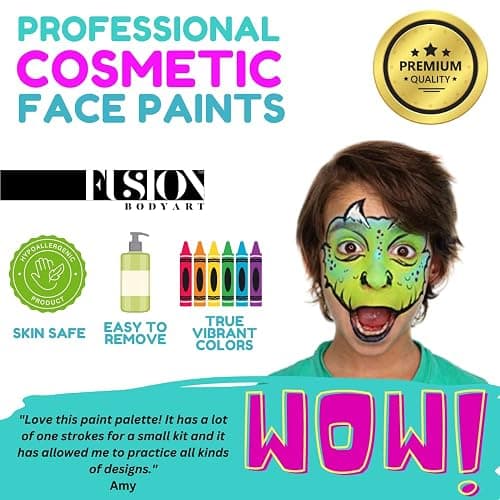 Fusion Body Art | Perfect Face Painting Kit for Professional and Beginner Face Painters - Skin Safe Hypoallergenic Vegan Face Paints thumbnail 3