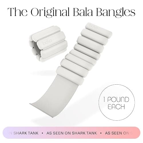 Bala Bangles Wrist & Ankle Weights for Women & Men - Adjustable Weighted Bands - Soft Silicone Arm & Leg Weights for Pilates, Yoga, Walking, Barre, Home Workout & Strength Training Exercise thumbnail 2