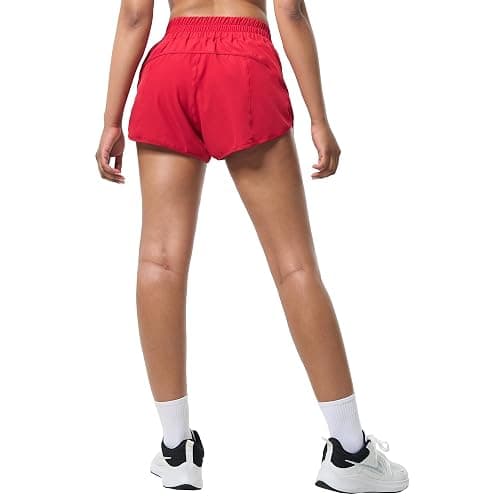 Aurefin Athletic Shorts for Women,Women's Quick Dry Workout Sports Active Running Track Shorts with Elastic and Zip Pockets thumbnail 3