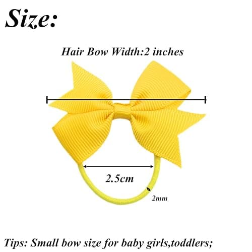 CÉLLOT Baby Hair Ties with Bows,50pcs 2inch Baby Hair Bows Durable Rubber Bands Ponytail Holders Toddler Essential Hair Accessories for Infants Baby Girls in Pairs thumbnail 3